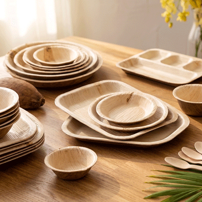 Eco-friendly areca leaf tableware and sustainable products